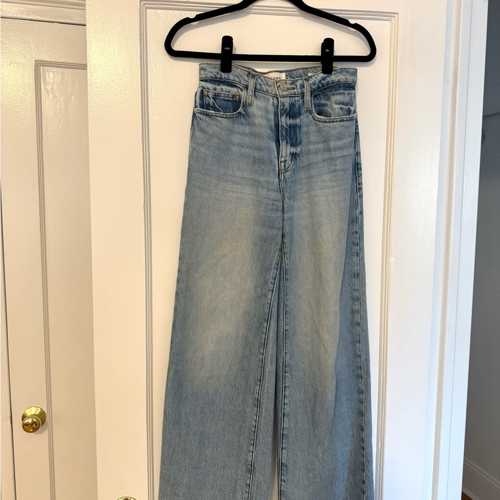 Frame Le Jane Wide Leg Jeans Light Wash